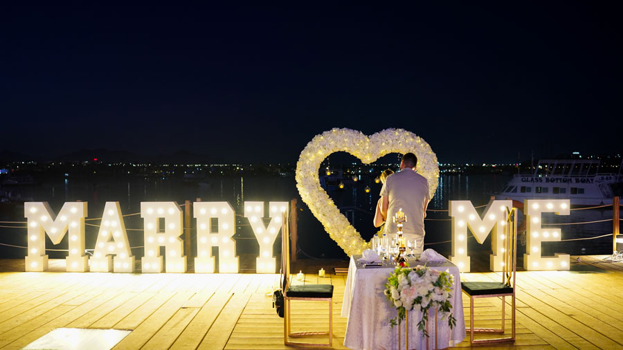 Proposta speciale di matrimonio con cena romantica a Sharm el Sheikh